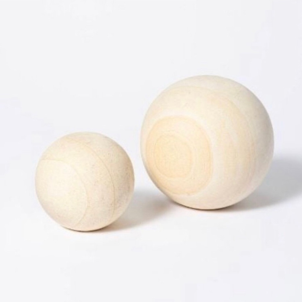 Studio Mcgee Decorative Stone Wood Ball Natural - SET OF 2 studio mcgee